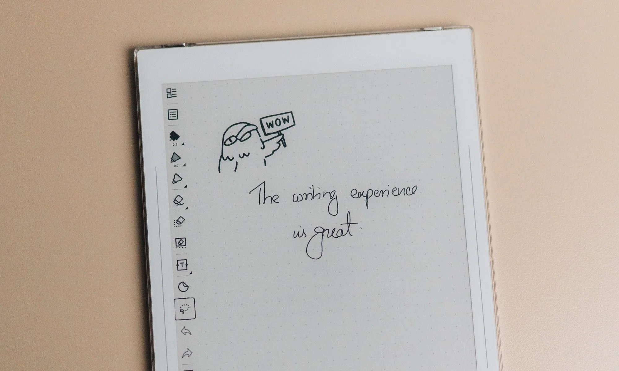Supernote writing experience