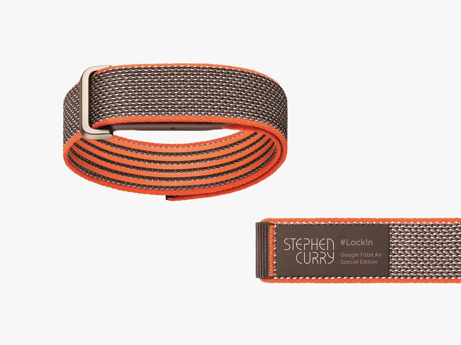 Brown and orange band for a wristwatch