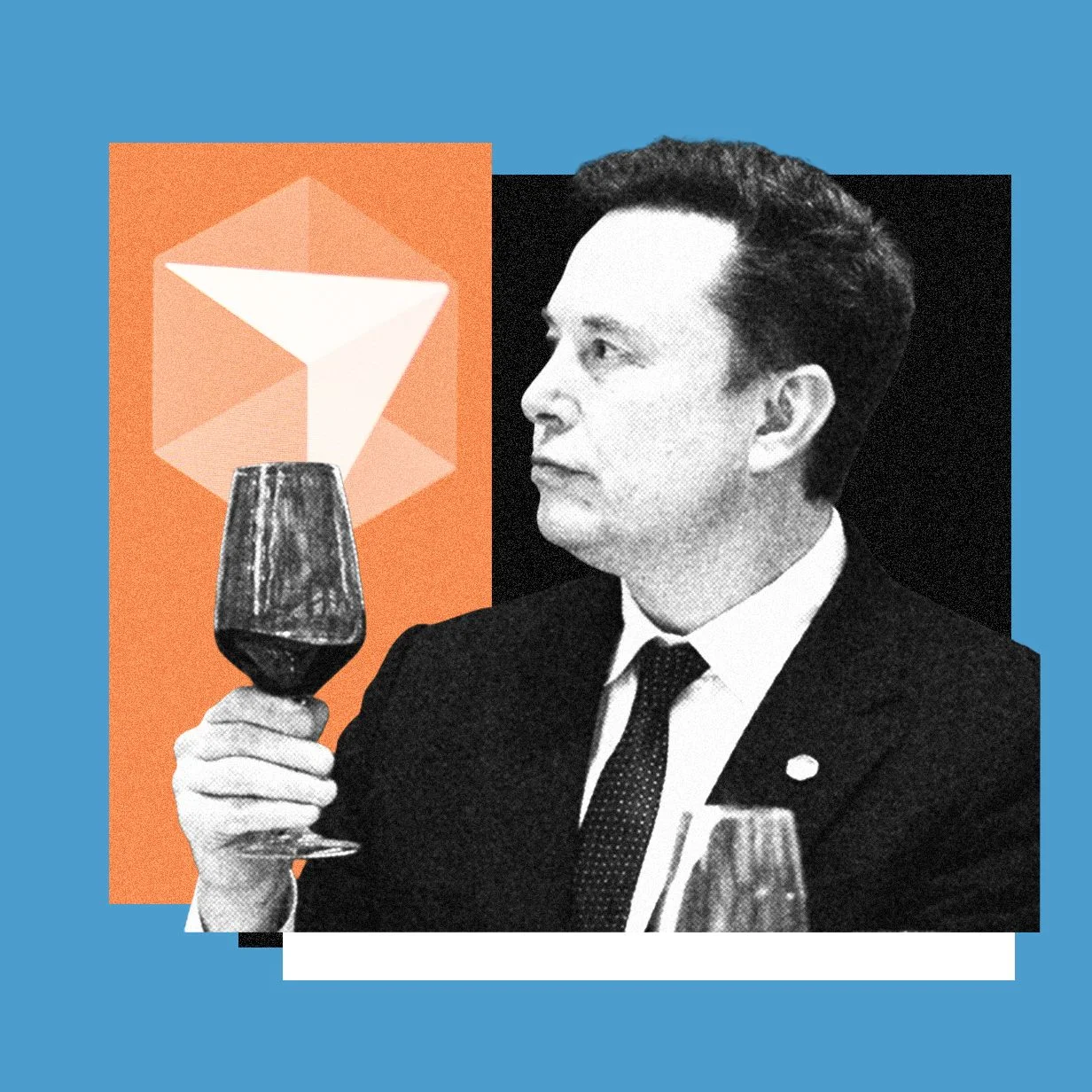 Image may contain Elon Musk Glass Alcohol Beverage Liquor Wine Wine Glass Adult Person Clothing and Formal Wear