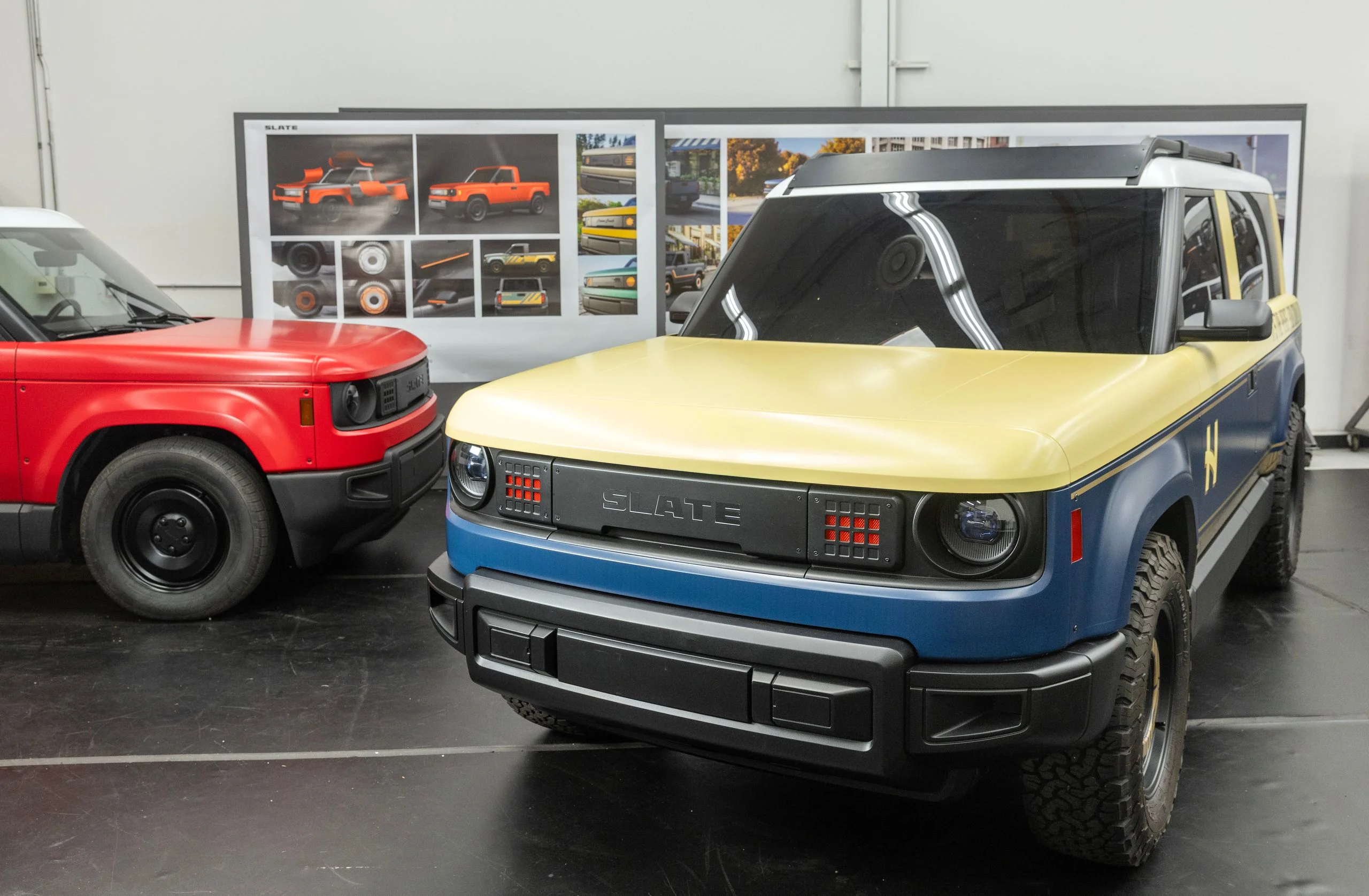 Slate is an EV startup that makes electric trucks and SUVs. Customers buy only the features they want. Photographed on...