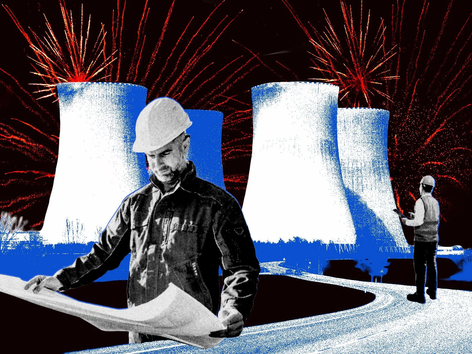 Image may contain Nuclear Adult Person Worker Face Head Clothing Hardhat and Helmet