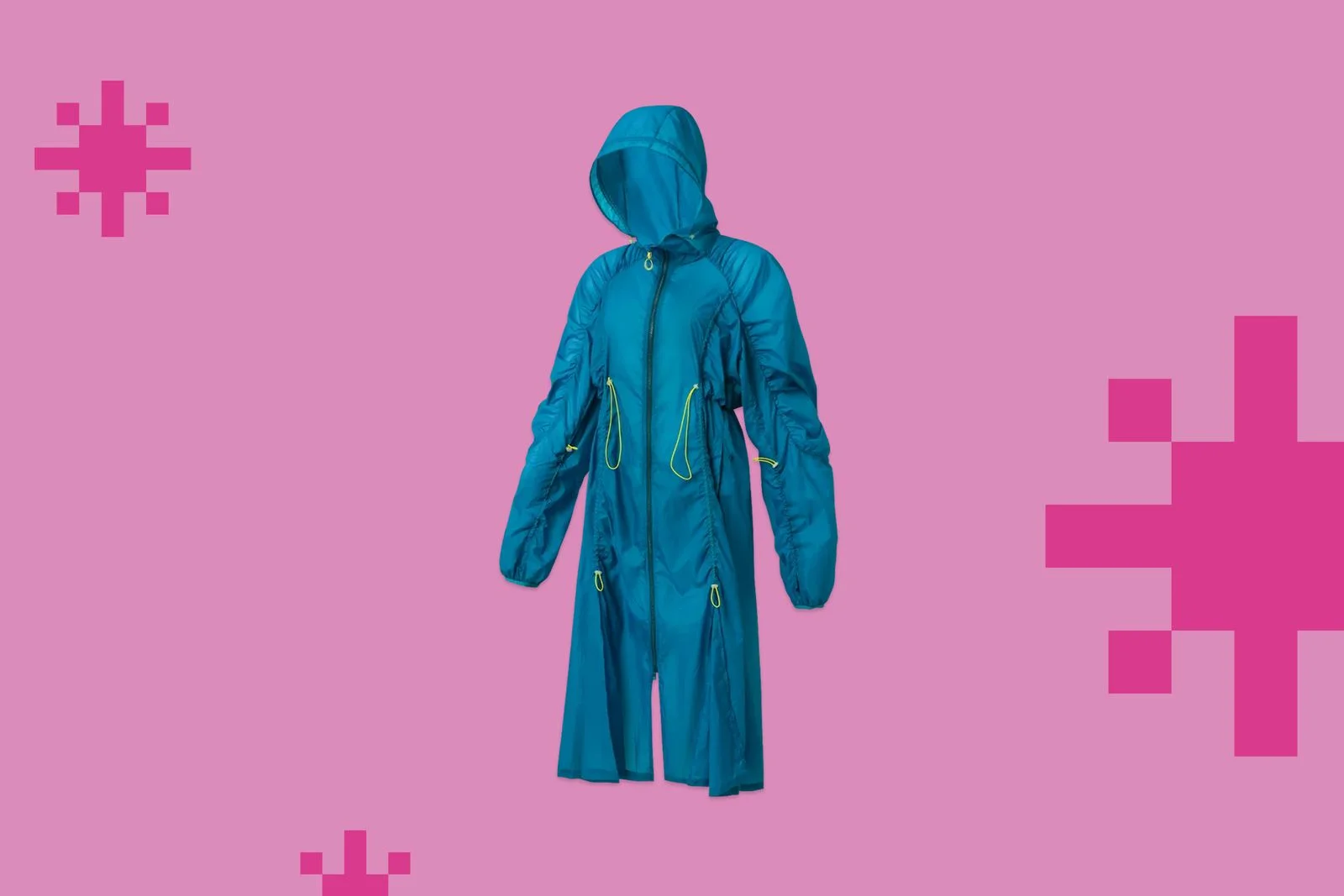 Image may contain Clothing Coat and Raincoat