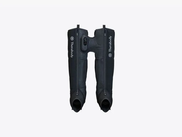 Therabody JetBoots Prime, black leg wraps with valves